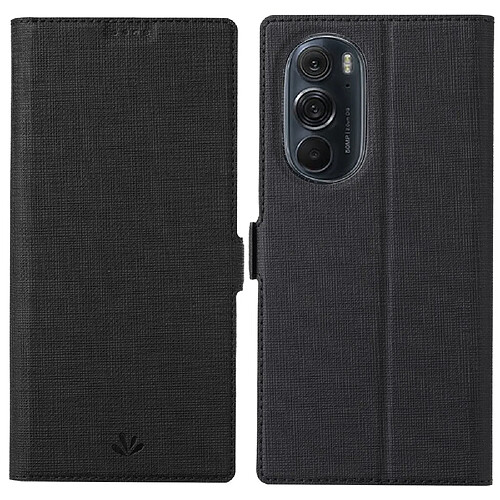 Etui en PU VILI fermeture automatique magnétique avec support et porte-carte noir pour votre Motorola Edge X30