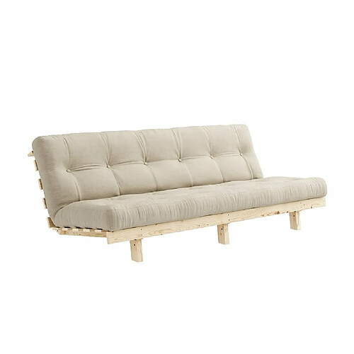 Inside 75 Banquette convertible futon LEAN pin coloris beige couchage 130x190 cm.