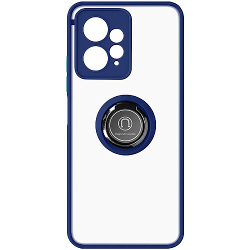 Avizar Coque pour Xiaomi Redmi Note 12 4G Bague Métallique Support Vidéo Bleu