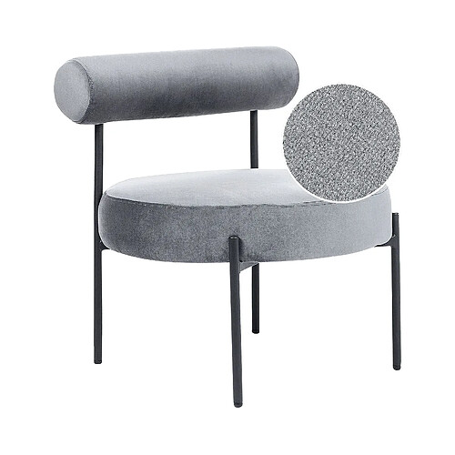 Beliani Fauteuil ALPHA Velours Gris