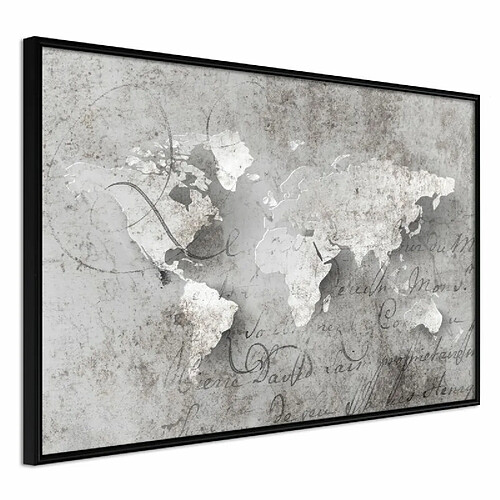 Paris Prix Affiche Murale Encadrée World of Words 45 x 30 cm Noir