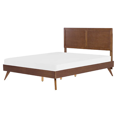 Beliani Lit double en bois marron 160 x 200 cm ISTRES