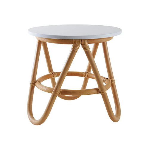 Aubry Gaspard Petite table d'appoint en rotin et MDF laqué.