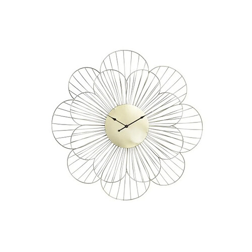 Look & Feel Horloge Murale DKD Home Decor Fleur Doré Métal (57 x 4 x 57 cm)