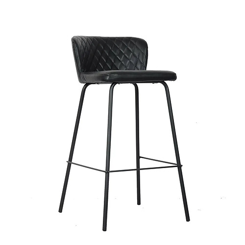 Tabouret DKD Home Decor 40 x 42,5 x 81,5 cm Noir Bleu Métal Blue marine