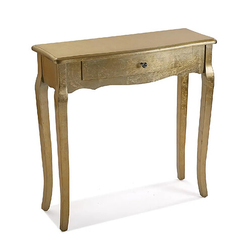 Versa Meuble d'entrée étroit, Table console Cagliari 80x30x80cm,Bois, Doré