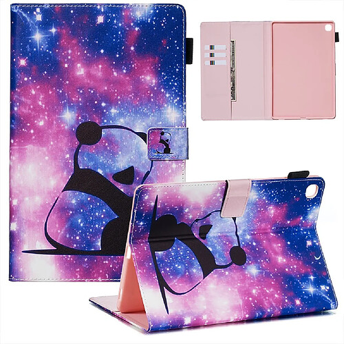 Etui en PU impression Panda pour votre Samsung Galaxy Tab S5e SM-T720/T725