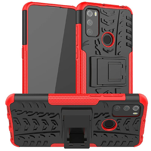 Coque en TPU anti-rayures, antichoc double couche rouge pour votre Alcatel 3L (2021)