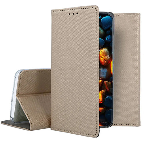 Htdmobiles Housse pour Samsung Galaxy A55 5G - etui coque pochette portefeuille + film ecran - OR MAGNET