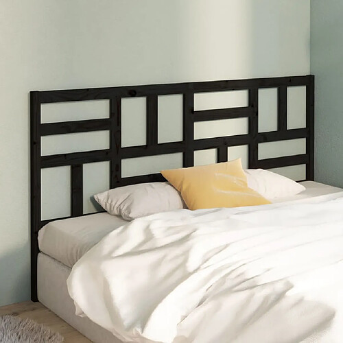 vidaXL Tête de lit Noir 206x4x104 cm Bois massif de pin