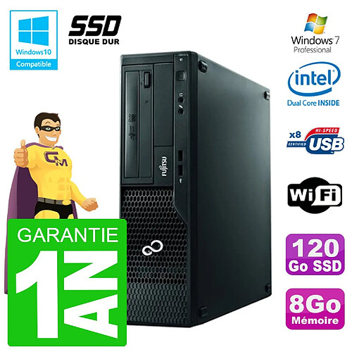 PC Fujitsu Esprimo E500 E85+ DT G640 RAM 8Go SSD 120Go DVD Wifi W7 · Occasion