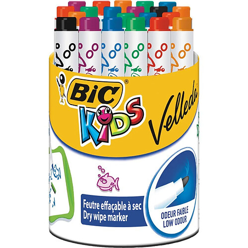 Ensemble de Marqueurs Bic Kids Mini Velleda 24 Pièces Tableau blanc