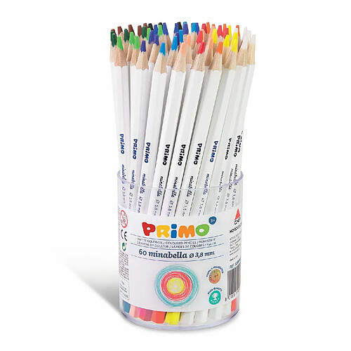 Primo Pot de 60 crayons de couleur Minabella