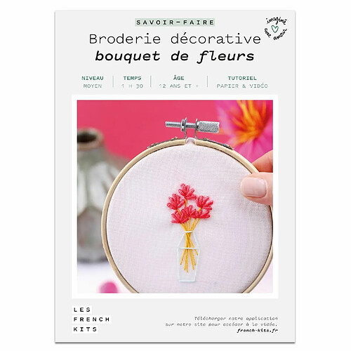 Youdoit Coffret DIY - Broderie décorative - Bouquet de fleurs