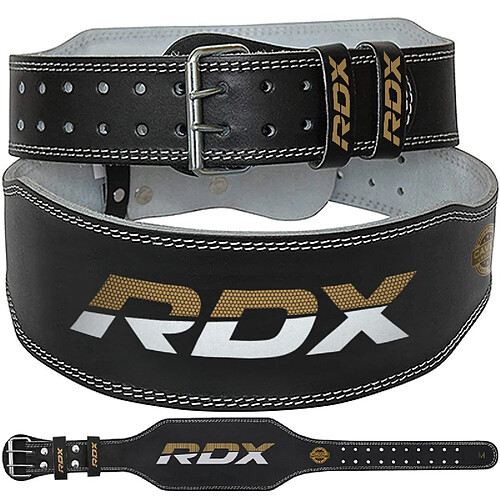 RDX Sports RDX 6 pouce CEINTURE DE MUSCULATION EN CUIR Doré/noir/blanc L - RDX - WBS-6RB-L