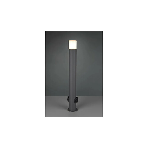 Lumière Borne d'extérieur moderne 80 cm avec prise Anthracite IP44