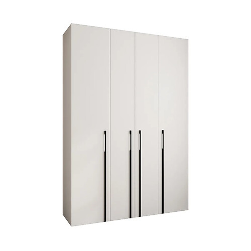 Abiks Meble Armoire à portes battantes Como 3 245,5/170/40 4 portes (blanc/noir)