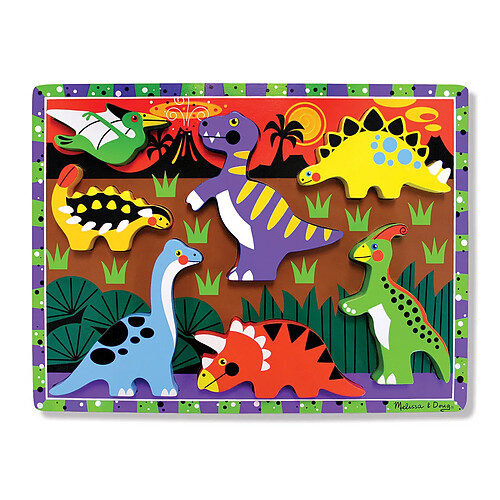 Melissa & Doug Puzzle à Grosses Pièces en Bois - Dinosaures