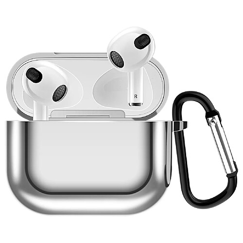 Coque en TPU antichoc avec porte-clés argent pour votre Apple Airpods 3