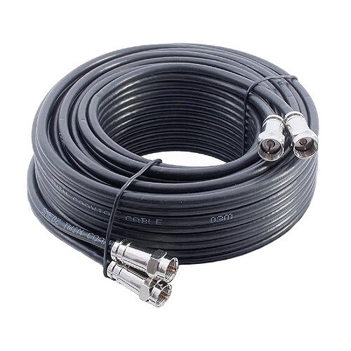 5m, Câble d'extension Double Pour Satellite TV/TNT. Câble Coaxial Noir. 4 x F-Connecteurs Avec 2 X Raccord Fiches F Femelle Femelle