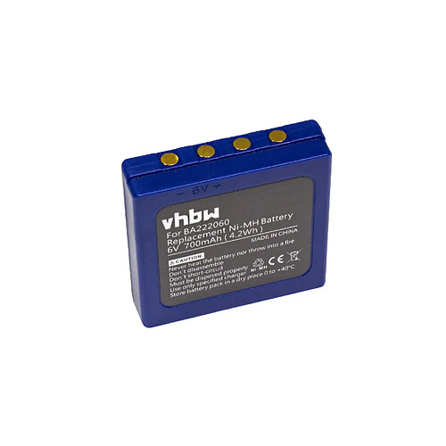 vhbw Batterie NiMH 700mAh (6V) pour la radiocommande HBC FUB 3A, FUB3A, Radiomatic comme BA222060, BA203060, AF-FUB03M.