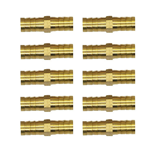 laiton barbelé tuyau tuyau tube pagode raccord coupleur connecteur 10 pcs 10mm-10mm