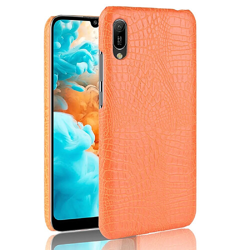 Wewoo Coque PC + PU antichoc en texture de crocodile pour Huawei Y6 Pro 2019 jaune