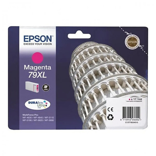 Cartouche d'Encre - Imprimante EPSON 79 XL Magenta - Tour de Pise (C13T79034010)