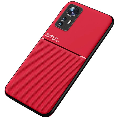 Coque en TPU + PU motif lignes rouge pour votre Xiaomi 12/12X