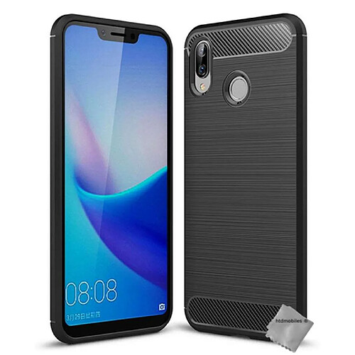 Htdmobiles Coque silicone gel carbone pour Huawei Honor Play + verre trempe - NOIR