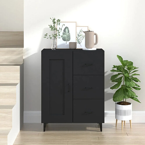 vidaXL Buffet Noir 69,5x34x90 cm Bois d'ingénierie