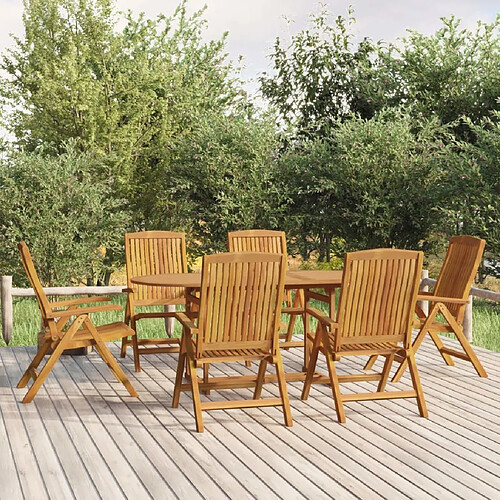 Salle à dîner de jardin 7 pcs,Table et chaise à manger Bois de teck solide -MN34307