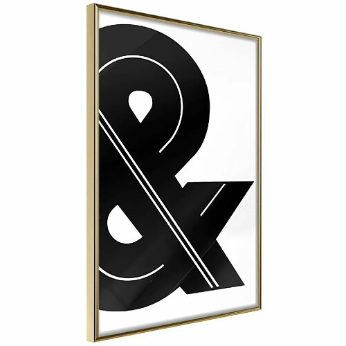 Paris Prix Affiche Murale Encadrée Ampersand Black and White 20 x 30 cm Or