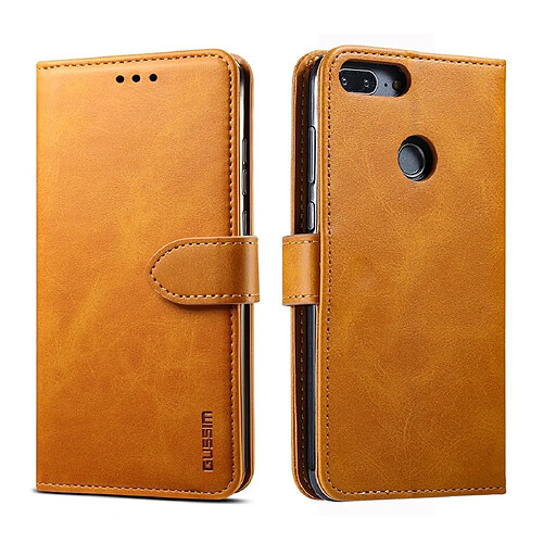 Wewoo Housse Coque Pour Huawei P Smart GUSSIM Business Style Étui en cuir à rabat horizontal avec support et fentes cartes et portefeuille kaki