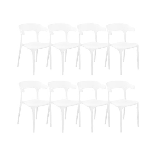 Beliani Lot de 8 chaises GUBBIO Matière synthétique Blanc