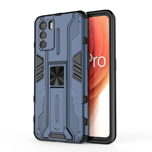 Coque en TPU antichoc, anti-rayures avec béquille, bleu pour votre Oppo K9 Pro