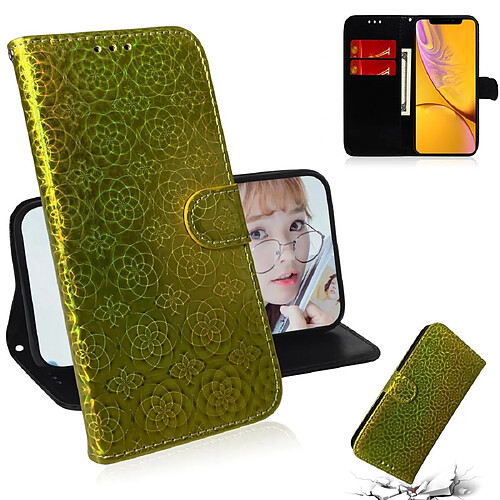 Wewoo Housse Coque Pour iPhone XS Max couleur unie boucle magnétique coloré horizontale étui en cuir PU avec titulaire et fentes cartes et portefeuille et lanière or