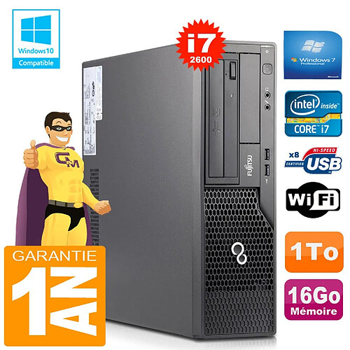 PC Fujitsu Esprimo E500 E85+ SFF Core I7-2600 RAM 16Go Disque 1 To Wifi W7 · Occasion