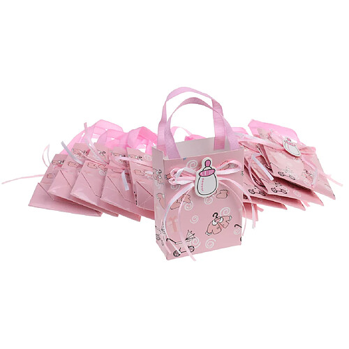 12 Fille Mignonne Sacs-cadeaux Bébé Bonbons Douche Garçon Fourre-tout Rose De Fête D'anniversaire Faveur