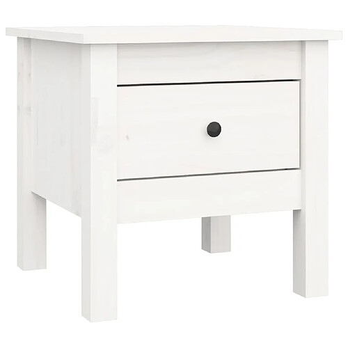 Maison Chic Table d'appoint | Table Basse Blanc 40x40x39 cm Bois massif de pin -GKD55749