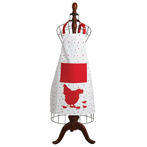 Aubry Gaspard Tablier de cuisine en coton Poule rouge.