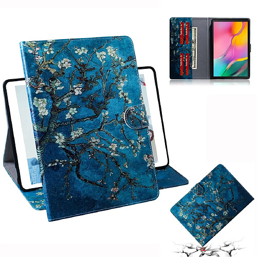 Wewoo Housse Coque en cuir à rabat horizontal pour Motif fleurs d'abricot Galaxy Tab A 10.1 2019 T510 / T515avec porte-cartes et