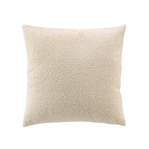 Douceur D'Interieur Coussin déhoussable BELI - Bouclette unie - 45 x 45 cm - Ecru