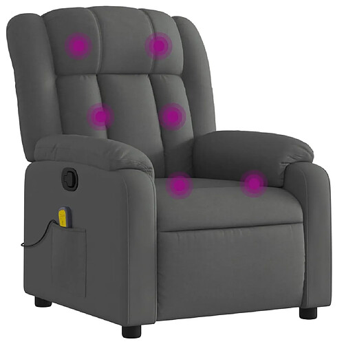 Maison Chic Fauteuil Relax pour salon, Fauteuil de massage inclinable Gris foncé Tissu -GKD90940