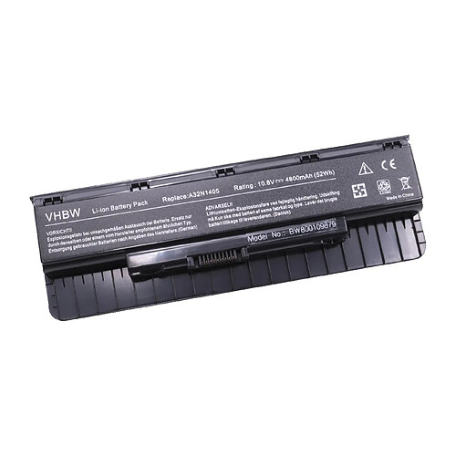 vhbw batterie compatible avec Asus G741JW-T7171T, G771JM-T4039D, G771JM-T7025D, G771JM-T7031H laptop (4800mAh, 10,8V, Li-Ion, noir)