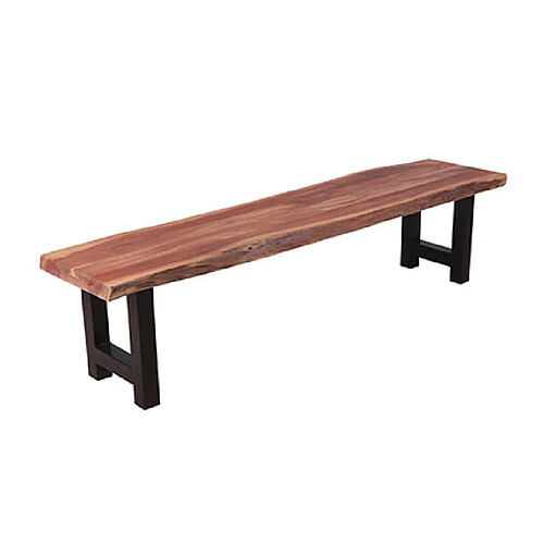 Mes Banc 190x40x45 cm en acacia et métal noir - STACY