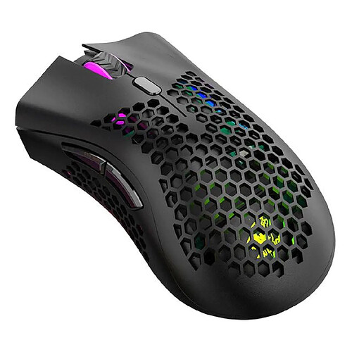 Universal Souris gaming 2400 dpi coque cellulaire 2,4 GHz sans fil souris ergonomique rechargeable RVB trou lumineux souris gaming PC | Mouse (noir)