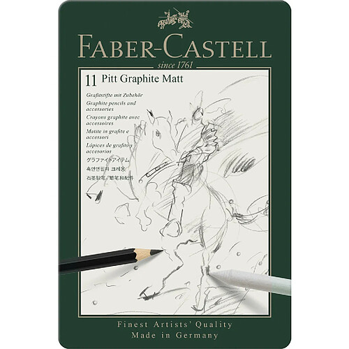 FABER-CASTELL Kit PITT GRAPHITE Matt, étui de 11 pièces ()