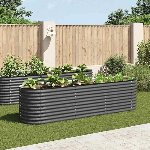 vidaXL Lit surélevé de jardin - Gris 320x80x81 cm