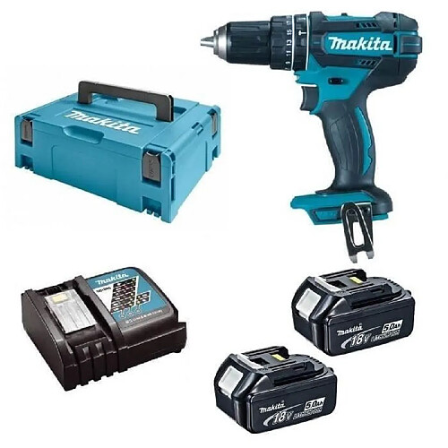 MAKITA Perceuse visseuse a percussion DHP482RTJ - 2 batteries 18 V 5 Ah Li-ion - Coffret Makpac